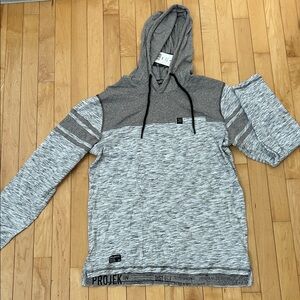 NWT Men's Gray Hooded Pullover Sweatshirt